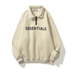 ESSENTIALS Half Zipper CARL’s HoodieCoffee