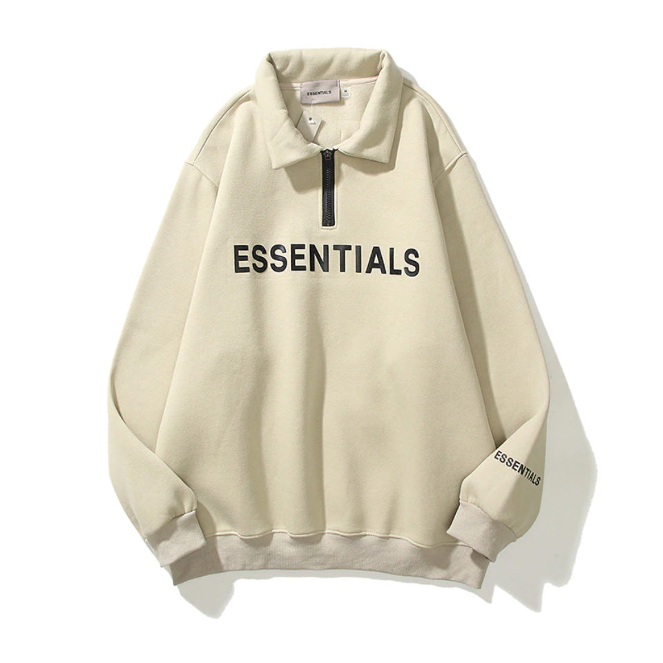 ESSENTIALS Half Zipper CARL’s HoodieCoffee ESSENTIALS Half Zipper CARL’s HoodieCoffee