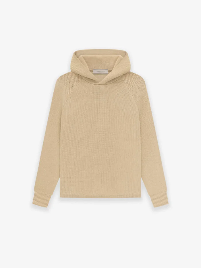 Essentials Knit Hoodie Beige Kids Essentials Knit Hoodie Beige Kids