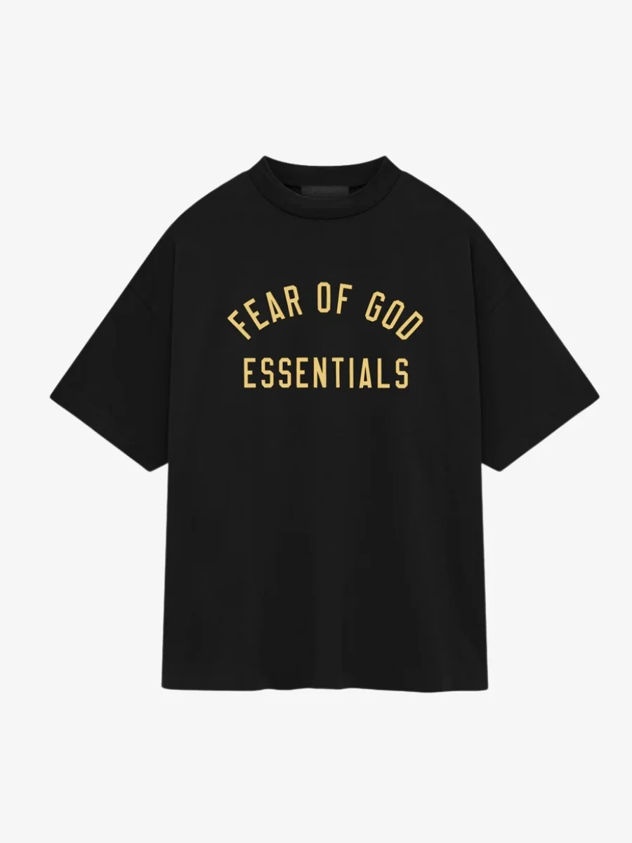 Essentials Black Fear Of God Jersey Crewneck Tee Essentials Black Fear Of God Jersey Crewneck Tee