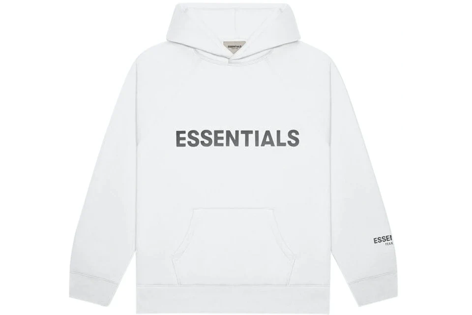 Fear of God Essentials Hoodie Applique – White Logo Fear of God Essentials Hoodie Applique – White Logo