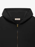 Fleece Zip Up Black Hoodie