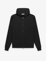 Fleece Zip Up Black Hoodie