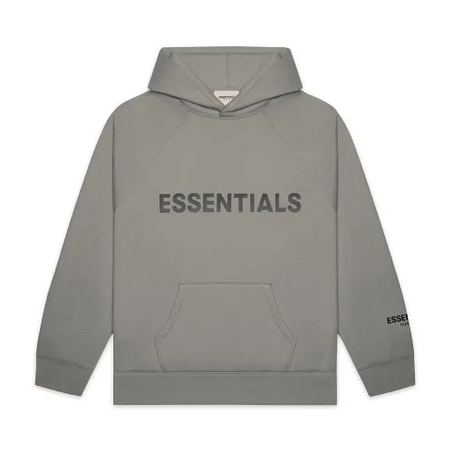 Fear of God Essentials Pullover Hoodie Logo – Gray Applique Fear of God Essentials Pullover Hoodie Logo – Gray Applique