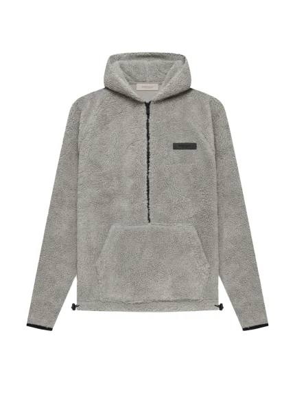 Fear Of God Essentials Polar Fleece Half Zip Hoodie Oatmeal Dark