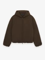 Essentials Military Nylon Hooded Brown Bomber